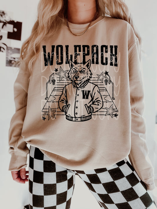 Wolfpack Basketball Letterman DTF Transfer | Trendy School Spirit DTF Transfer | High Quality Image Transfers | Ready to Press | Instant Peel