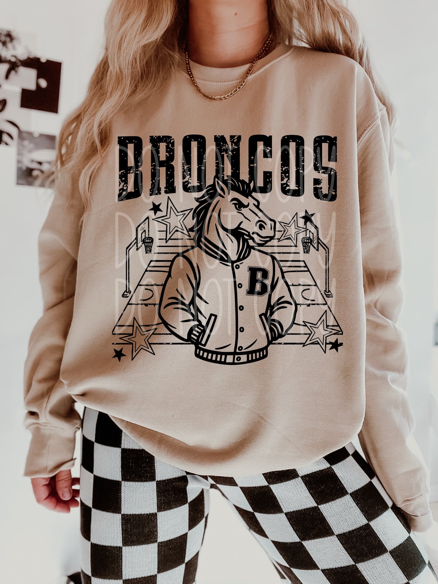 Broncos Basketball Letterman DTF Transfer | Trendy School Spirit DTF Transfer | High Quality Image Transfers | Ready to Press | Instant Peel