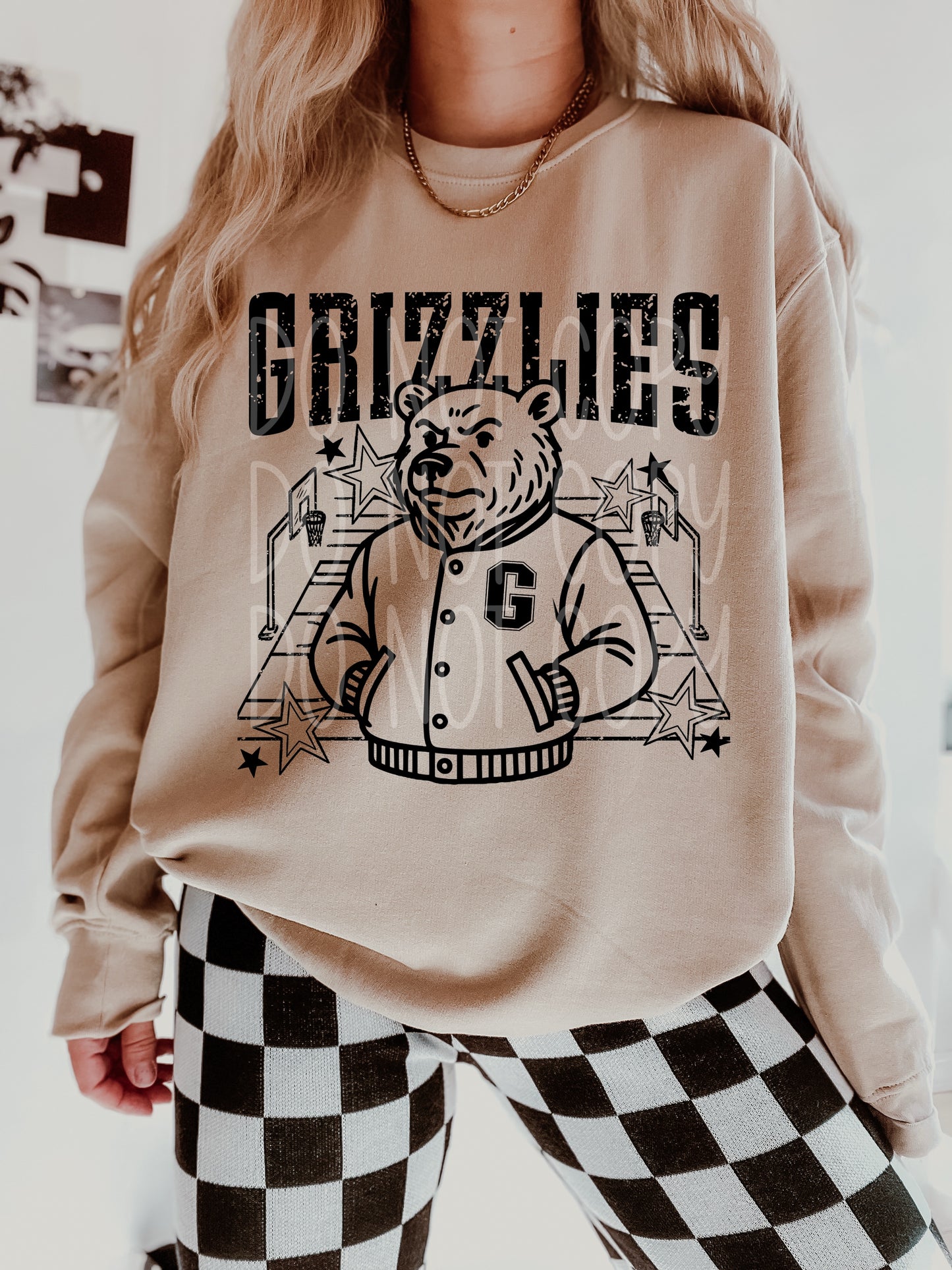 Grizzlies Basketball Letterman DTF Transfer | Trendy School Spirit DTF Transfer | High Quality Image Transfers | Ready to Press | Instant Peel