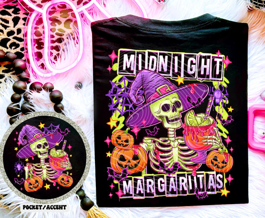 Midnight Margaritas T-Shirt | Trendy Skully Shirt | Fast Shipping | Super Soft Shirts for Men/Women/Kid's