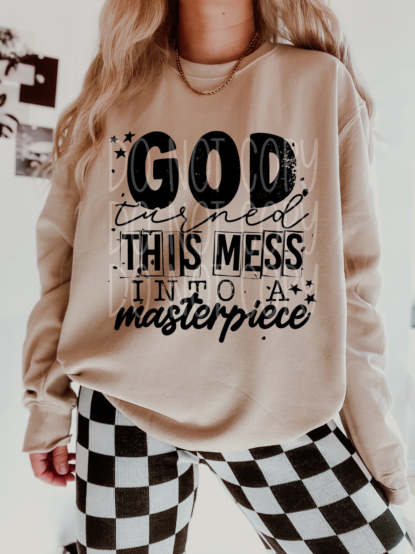 God Turned This Mess Into a Masterpiece DTF Transfer | Trendy DTF Transfer | High Quality Image Transfers | Ready to Press | Instant Peel