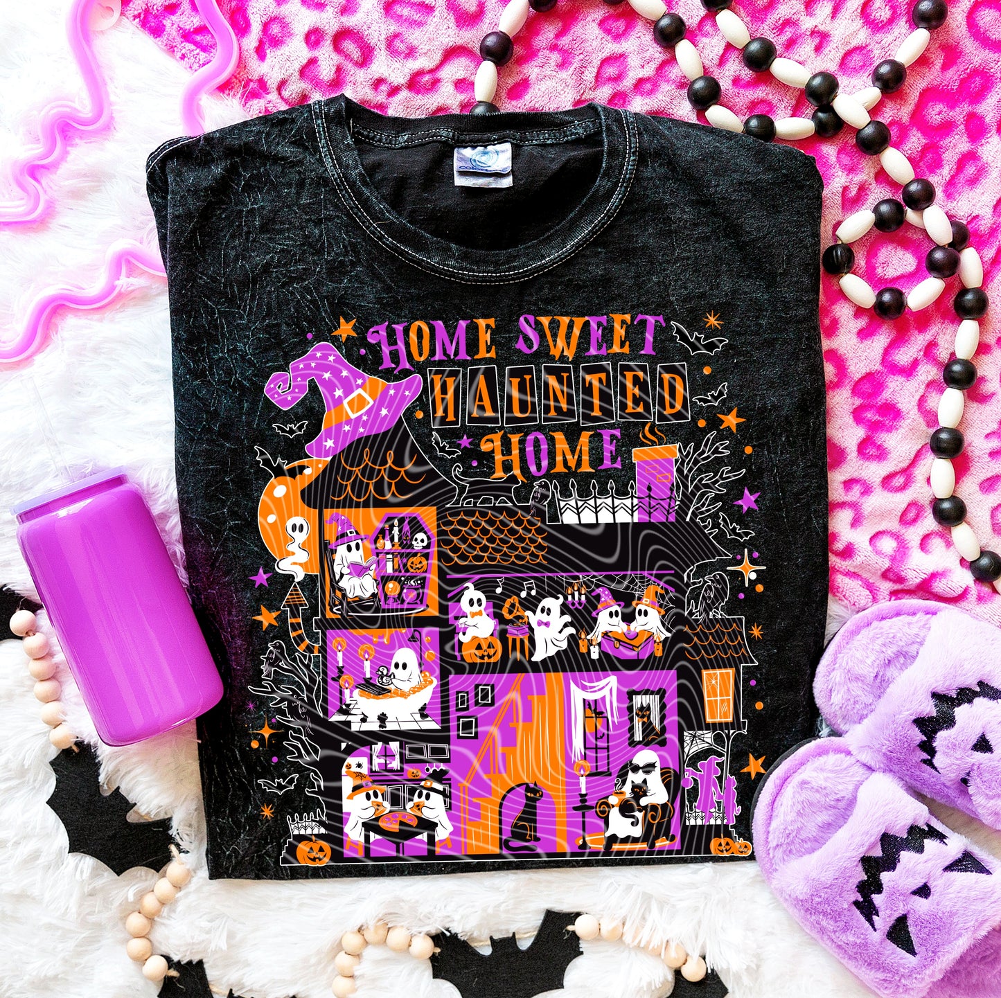 Home Sweet Haunted Home (Outline) DTF Transfer | Trendy Spooky DTF Transfer | High Quality Image Transfers | Ready to Press | Instant Peel