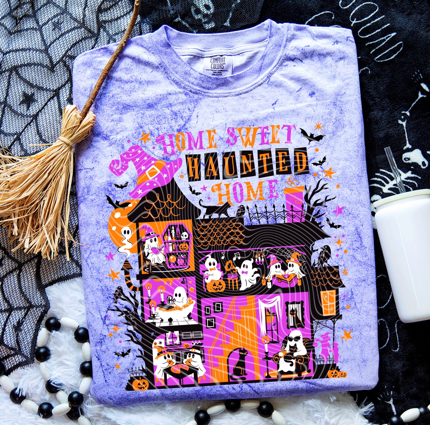 Home Sweet Haunted Home (No Outline) DTF Transfer | Trendy Spooky DTF Transfer | High Quality Image Transfers | Ready to Press | Instant Peel