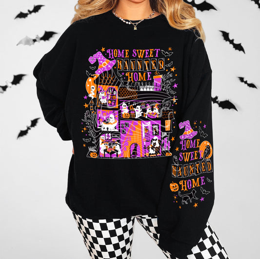 Home Sweet Haunted Home Sweat Shirt | Trendy Halloween Hoodie | Fast Shipping | Super Soft Shirts for Women