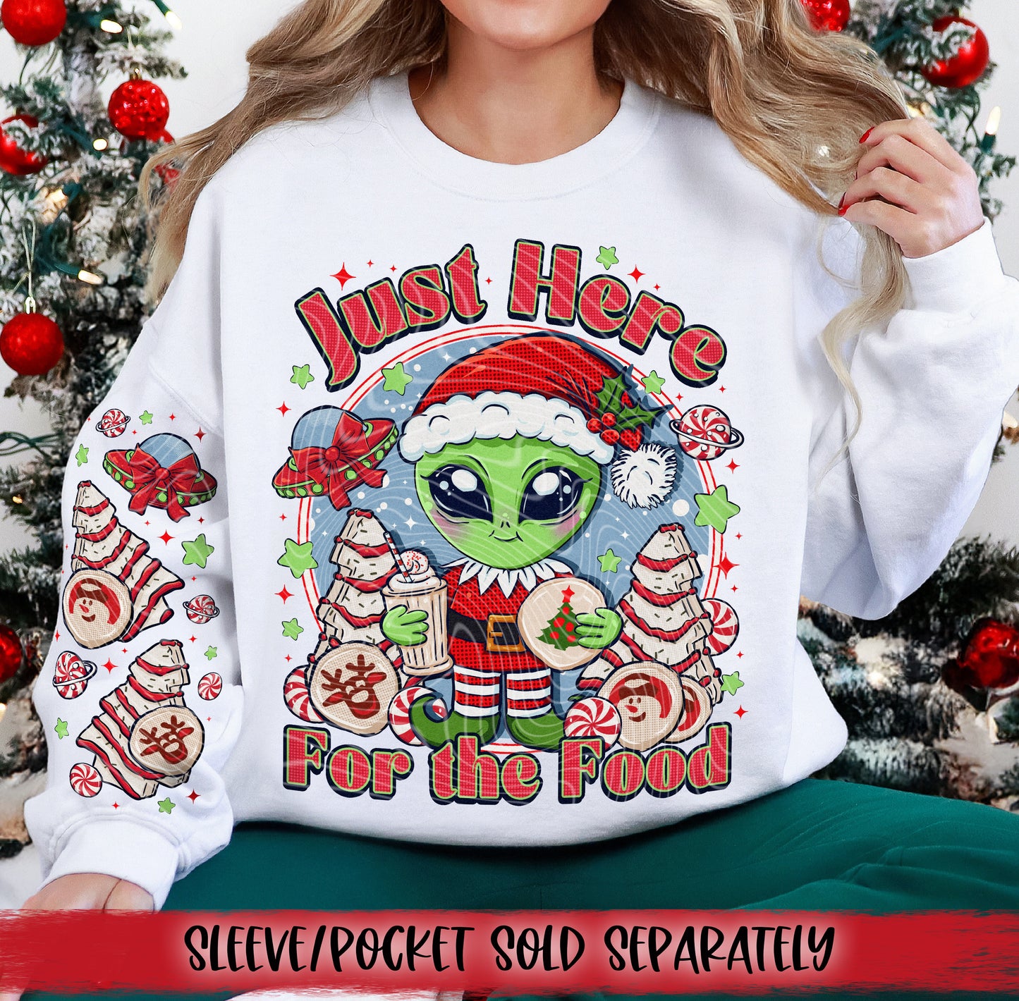 Just Here for the Food DTF Transfer | Trendy Christmas DTF Transfer | Ready to Press | High Quality DTF Transfers | Fast Shipping