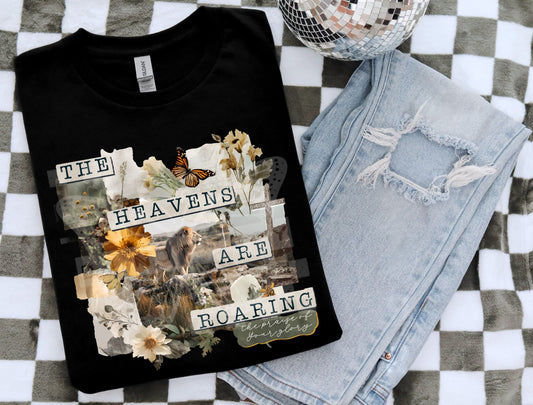 The Heavens Are Roaring DTF Transfer | Christian Heat Transfer | Faith Lion Ready to Press Design | Worship Graphic DTF | Red Dirt Transfers