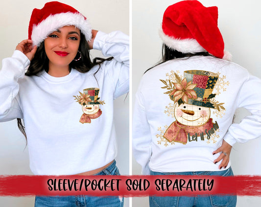 Let It Snow DTF Transfer | Trendy Christmas DTF Transfer | High Quality Image Transfers | Ready to Press | Instant Peel