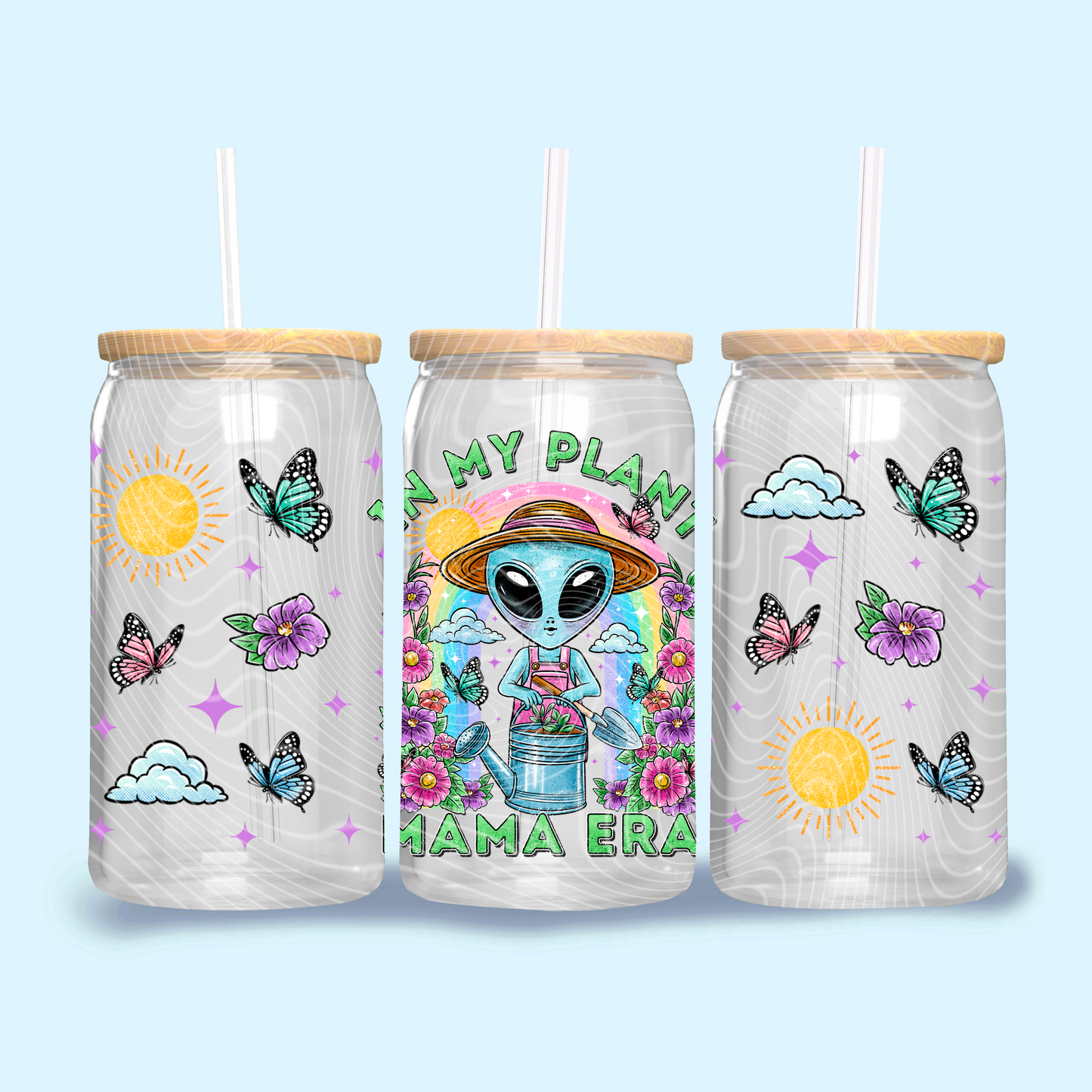 In My Plant Mama Era UV DTF Libbey Transfer | Trendy Spring Libbey Wrap | Ready to Transfer | High Quality | Waterproof UV Transfer