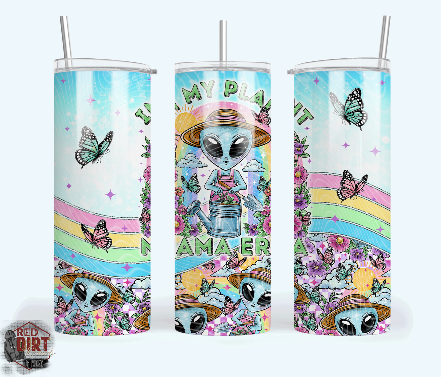 In My Plant Mama Era Insulated Tumbler with Plastic Lid and Sealed Reusable Straw | Trendy Spring Cup | Hot/Cold Tumbler