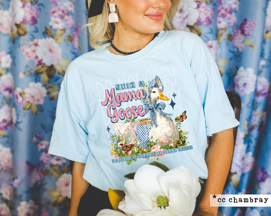 Just a Mama Goose Raising a Bunch of Silly Geese DTF Transfer Ready to Press | Floral Goose Mom | Red Dirt Transfers