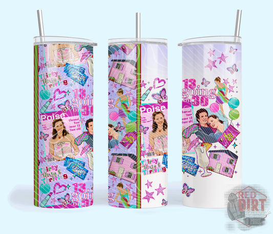 Thirty Flirty and Thriving Insulated Tumbler with Plastic Lid and Sealed Reusable Straw | Trendy Cup | Hot/Cold Tumbler