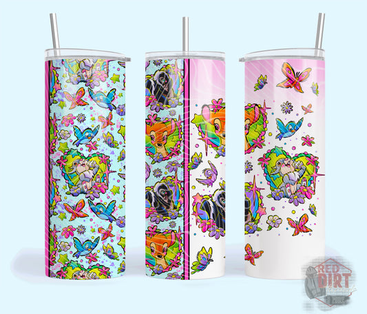 Throwback Deer Insulated Tumbler with Plastic Lid and Sealed Reusable Straw | Trendy Cup | Hot/Cold Tumbler