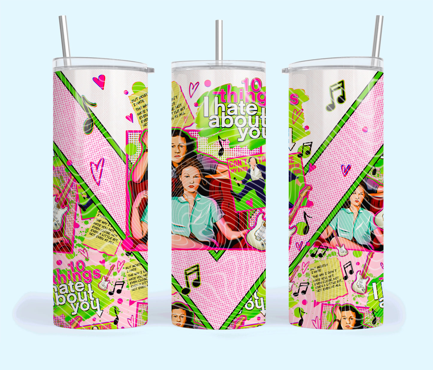 10 Things Insulated Tumbler with Plastic Lid and Sealed Reusable Straw | Trendy Throwback Movie Cup | Hot/Cold Tumbler