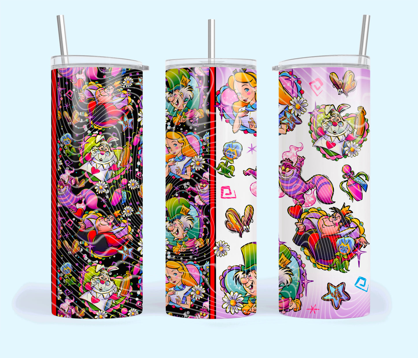 Alice Insulated Tumbler with Plastic Lid and Sealed Reusable Straw | Trendy Throwback Movie Cup | Hot/Cold Tumbler