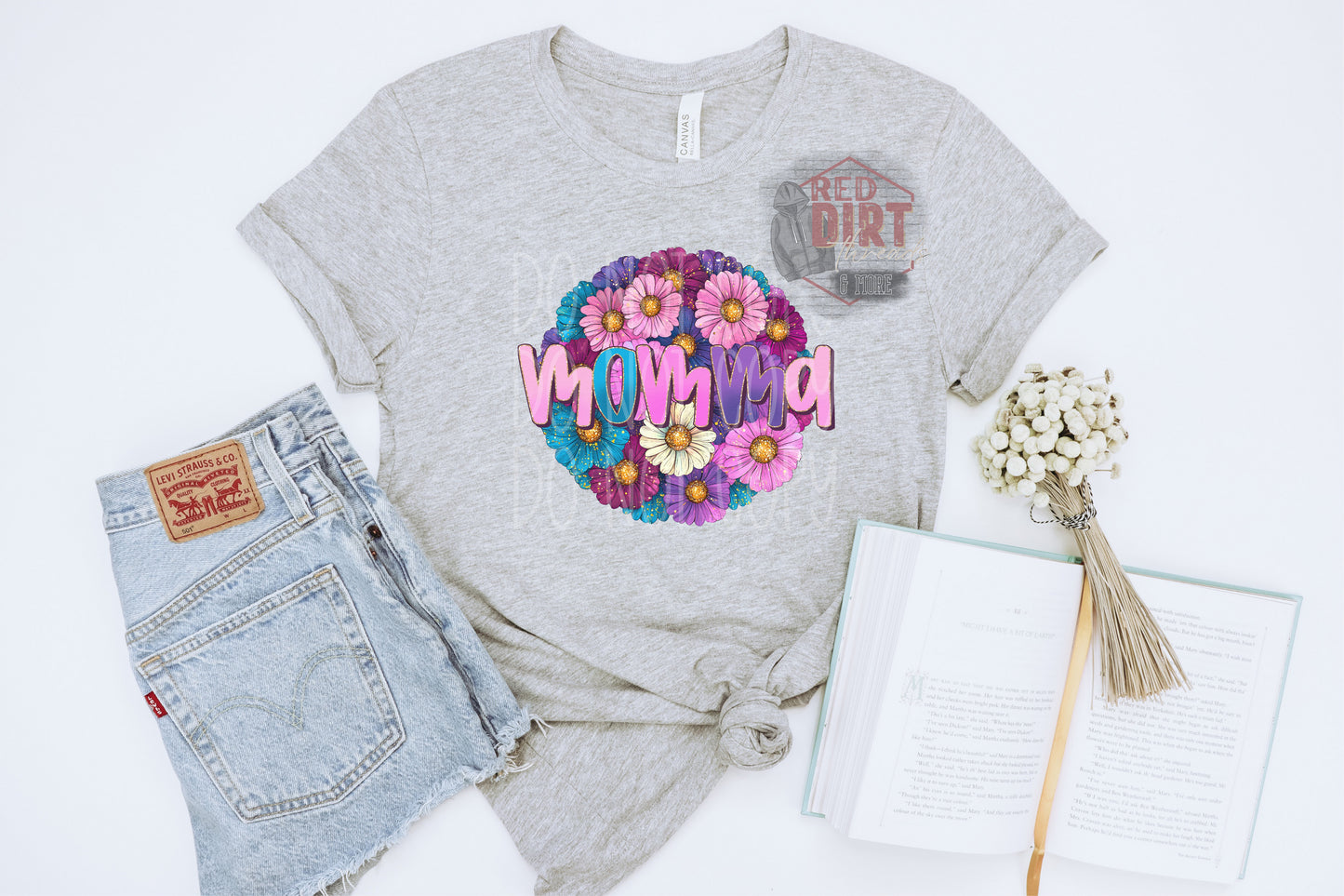 Floral Momma DTF Transfer | Trendy Mom DTF Transfer | High Quality Image Transfers | Ready to Press | Fast Shipping