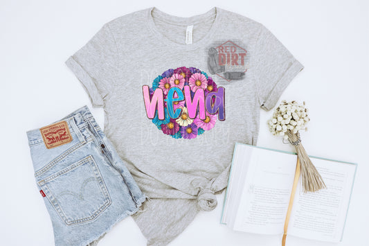 Floral Nena DTF Transfer | Trendy Mom DTF Transfer | High Quality Image Transfers | Ready to Press | Fast Shipping