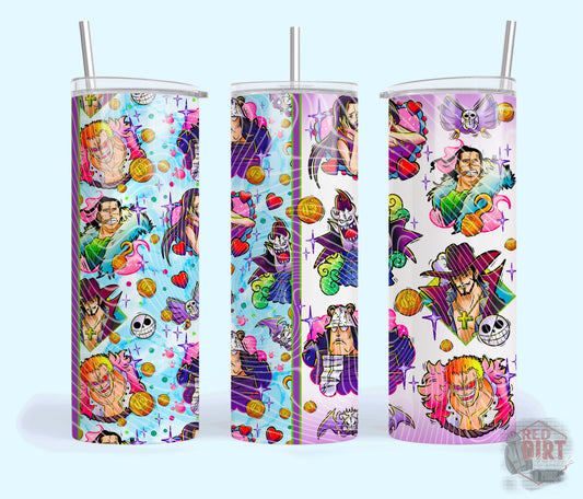 Manga Series Insulated Tumbler with Plastic Lid and Sealed Reusable Straw | Trendy Anime Cup | Hot/Cold Tumbler