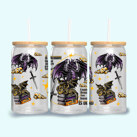 A Dragon Without It's Rider is a Tragedy UV DTF Libbey Transfer | Trendy Bookish Libbey Wrap | Ready to Transfer | High Quality | Waterproof UV Transfer