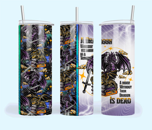 Dragon Series Insulated Tumbler with Plastic Lid and Sealed Reusable Straw | Trendy Bookish Cup | Hot/Cold Tumbler