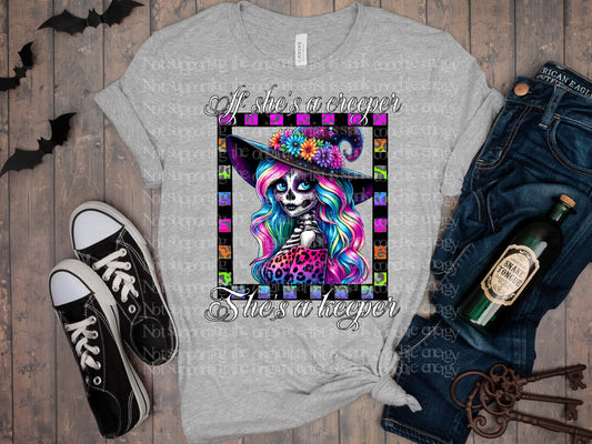 If She's a Creeper She's a Keeper DTF Transfer | Trendy Halloween DTF Transfer | Ready to Press | High Quality DTF Transfers | Fast Shipping