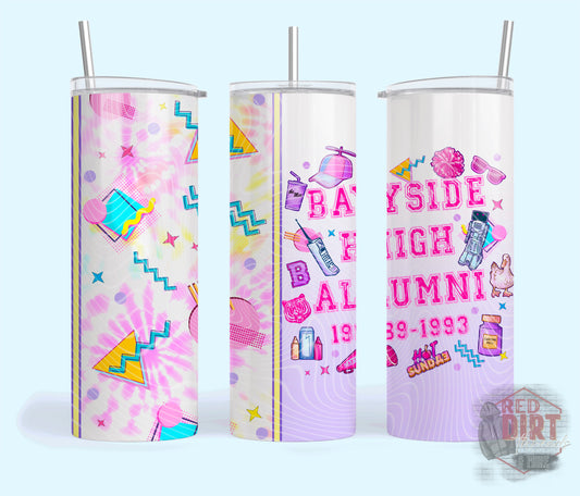 Bayside High Insulated Tumbler with Plastic Lid and Sealed Reusable Straw | Trendy Throwback Cup | Hot/Cold Tumbler