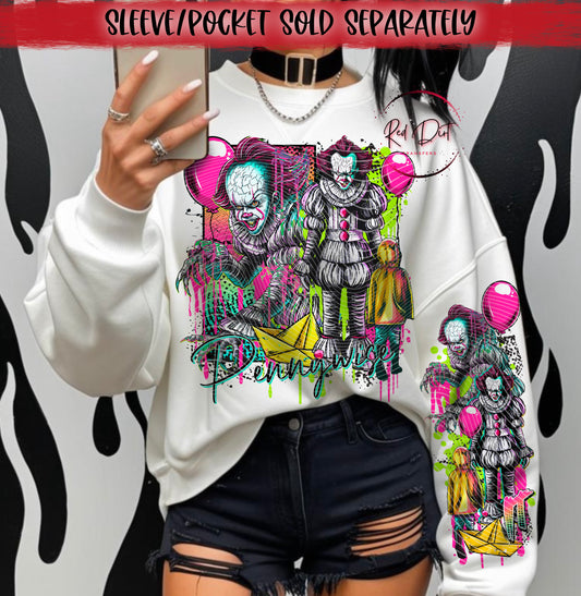 Pennywise DTF Transfer | Trendy Horror Characters DTF Transfer | High Quality Image Transfers | Ready to Press | Instant Peel