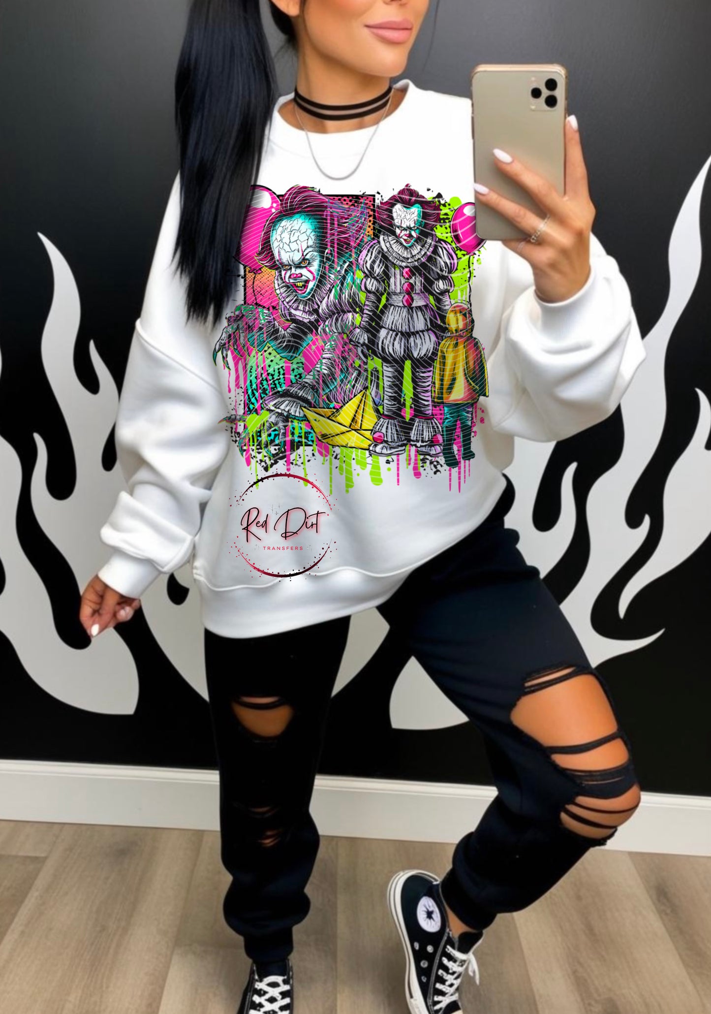 Pennywise (no words) DTF Transfer | Trendy Horror Characters DTF Transfer | High Quality Image Transfers | Ready to Press | Instant Peel