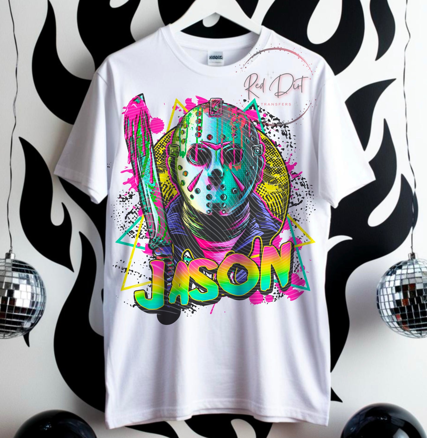 Neon Jason (Yellow) DTF Transfer | Trendy Horror Character DTF Transfer | High Quality Image Transfers | Ready to Press | Instant Peel