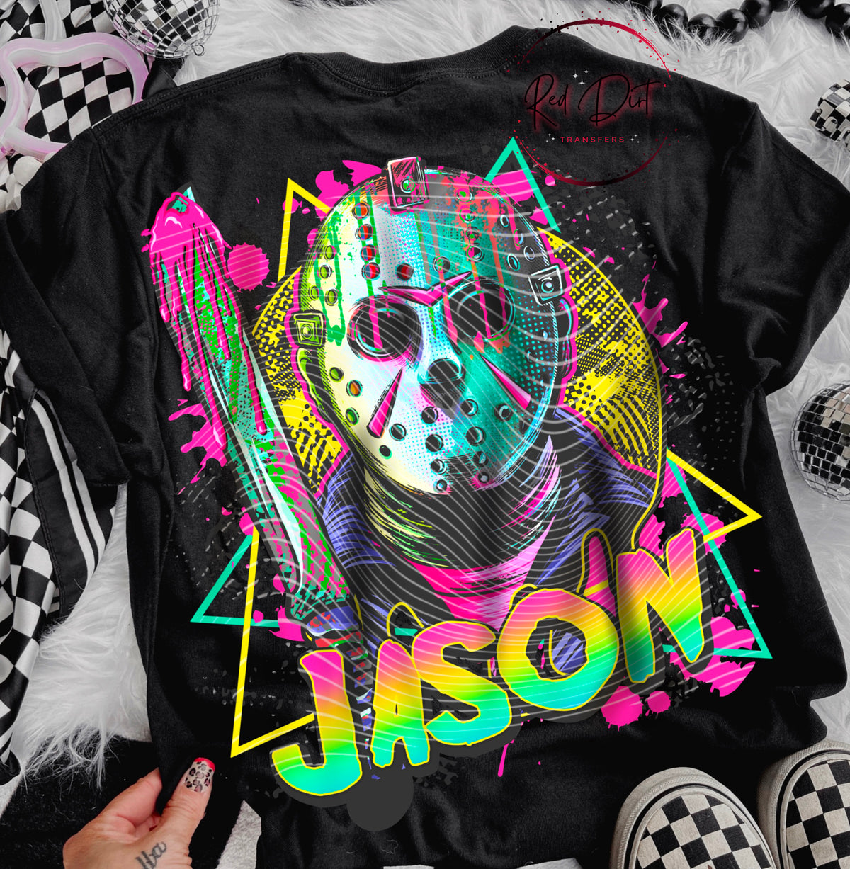 Rgb Jason Neon Jason (Yellow) DTF Transfer | Trendy Horror Character DTF Transfe ...