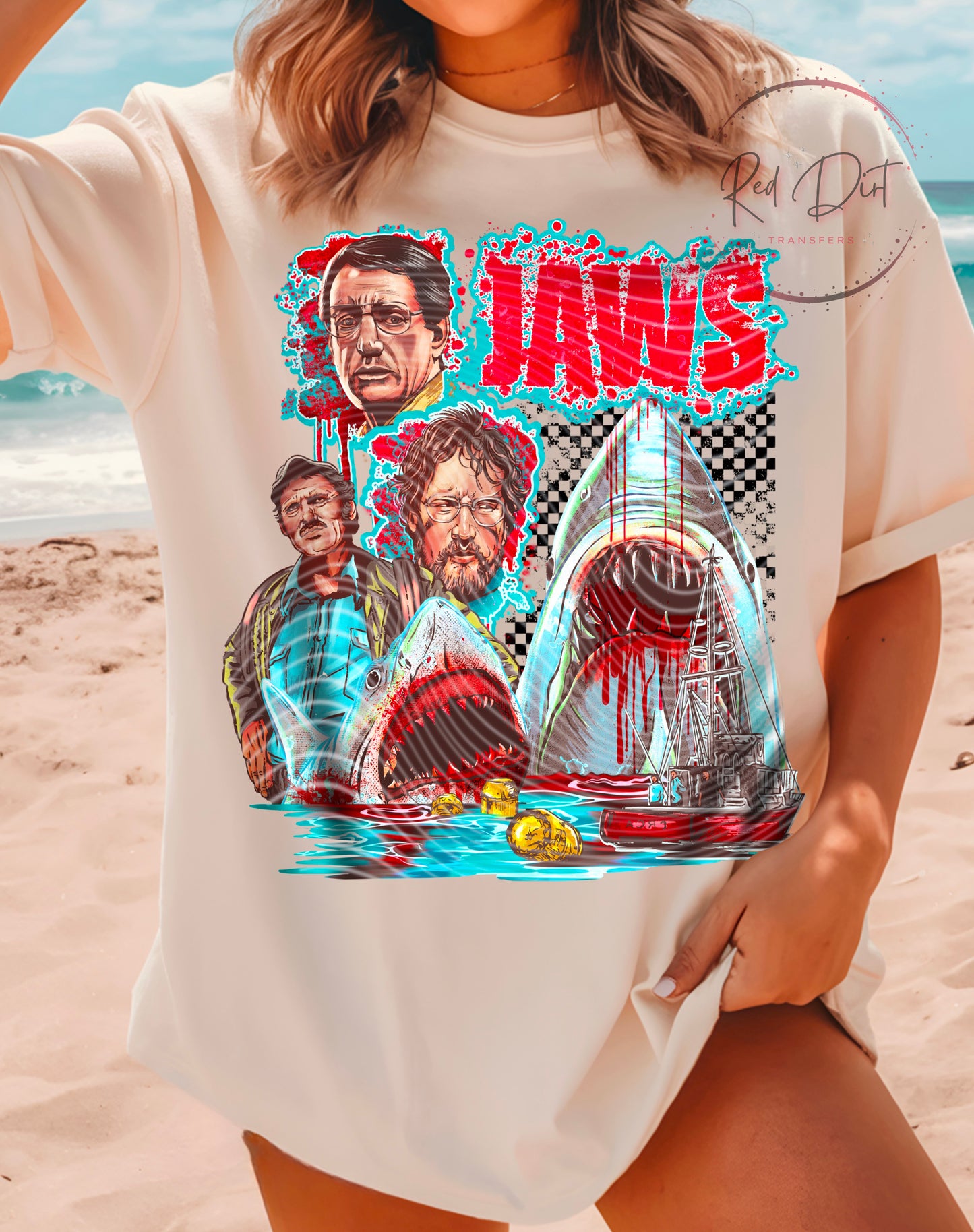 Jaw DTF Transfer | Trendy Throwback Movie DTF Transfer | High Quality Image Transfers | Ready to Press | Fast Shipping