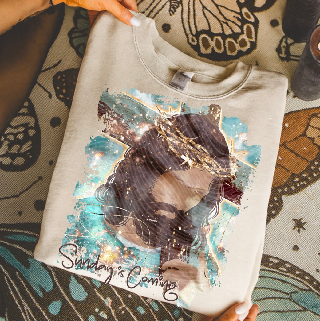 Sunday is Coming DTF Transfer | Trendy Religious DTF Transfer | High Quality Image Transfers | Ready to Press | Instant Peel