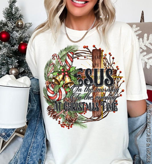 Jesus at Christmas Time DTF Transfer | Christian Cross DTF Transfer | Ready to Press | High Quality DTF Transfers | Fast Shipping