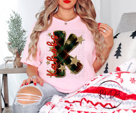 Kahoks Christmas Plaid Mascot T-Shirt | Trendy School Spirit Shirt | Fast Shipping | Super Soft Shirts for Men/Women/Kid's