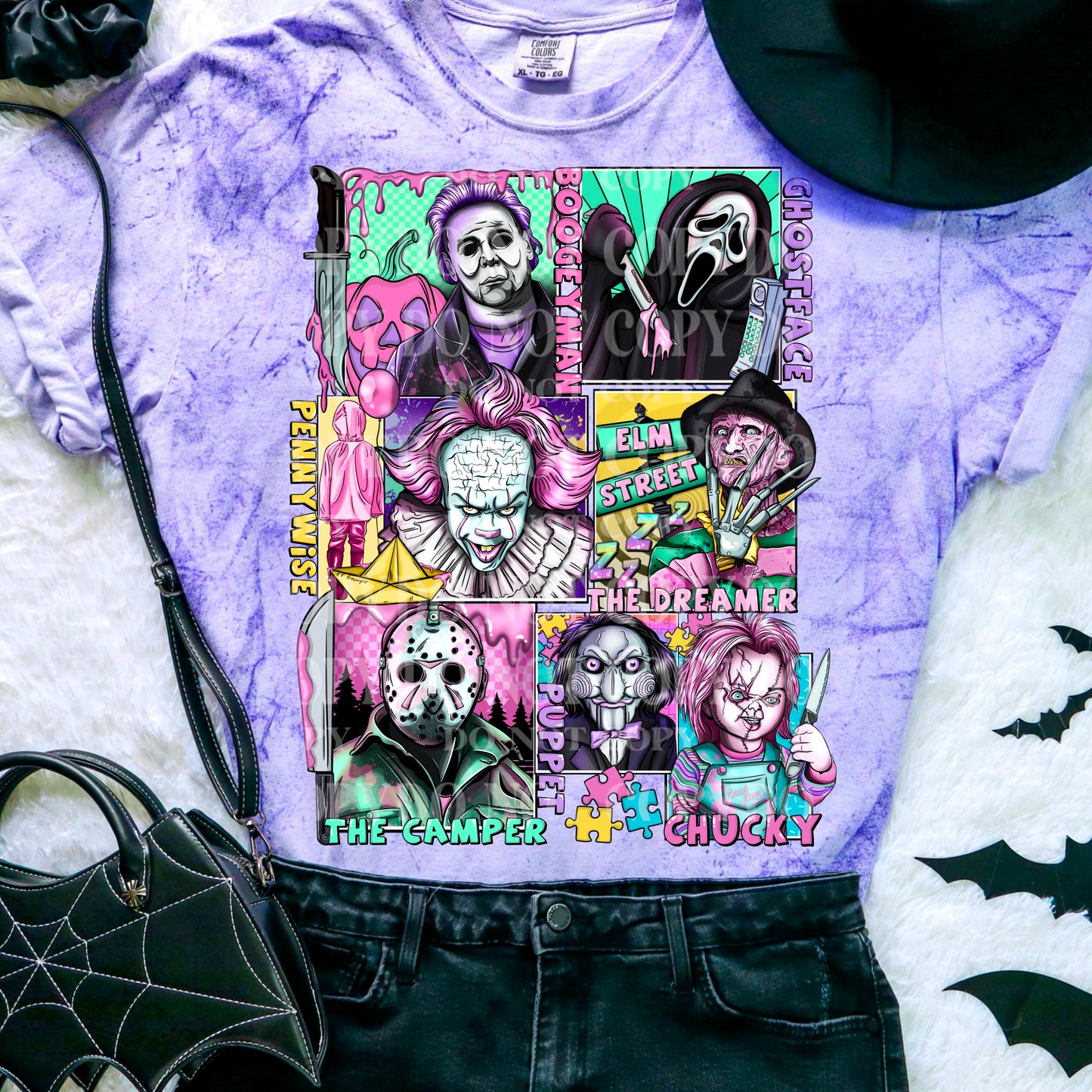 Horror Squad DTF Transfer | Trendy Horror Characters DTF Transfer | Ready to Press | High Quality DTF Transfers | Instant Peel