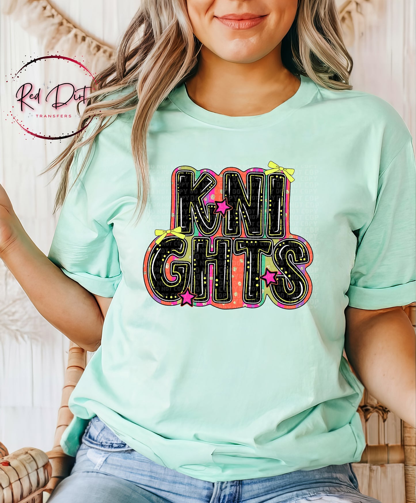 Retro Knights Mascot T-Shirt | School Spirit Game Day Tee | Colorful School Pride Shirt