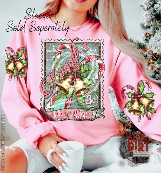 Kringle's Candy DTF Transfer | Christmas DTF Transfer | Ready to Press | High Quality DTF Transfers | Fast Shipping