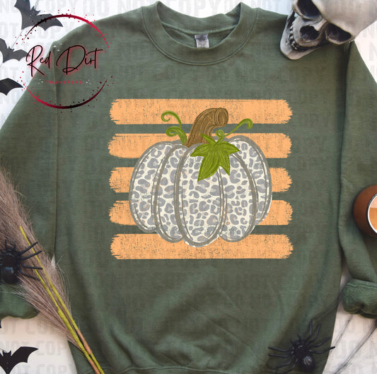 Leopard Pumpkin DTF Transfer | Neutral Fall Pumpkin Heat Transfer | Cheetah Print Autumn Ready to Press Transfer | Rustic Fall Shirt Design