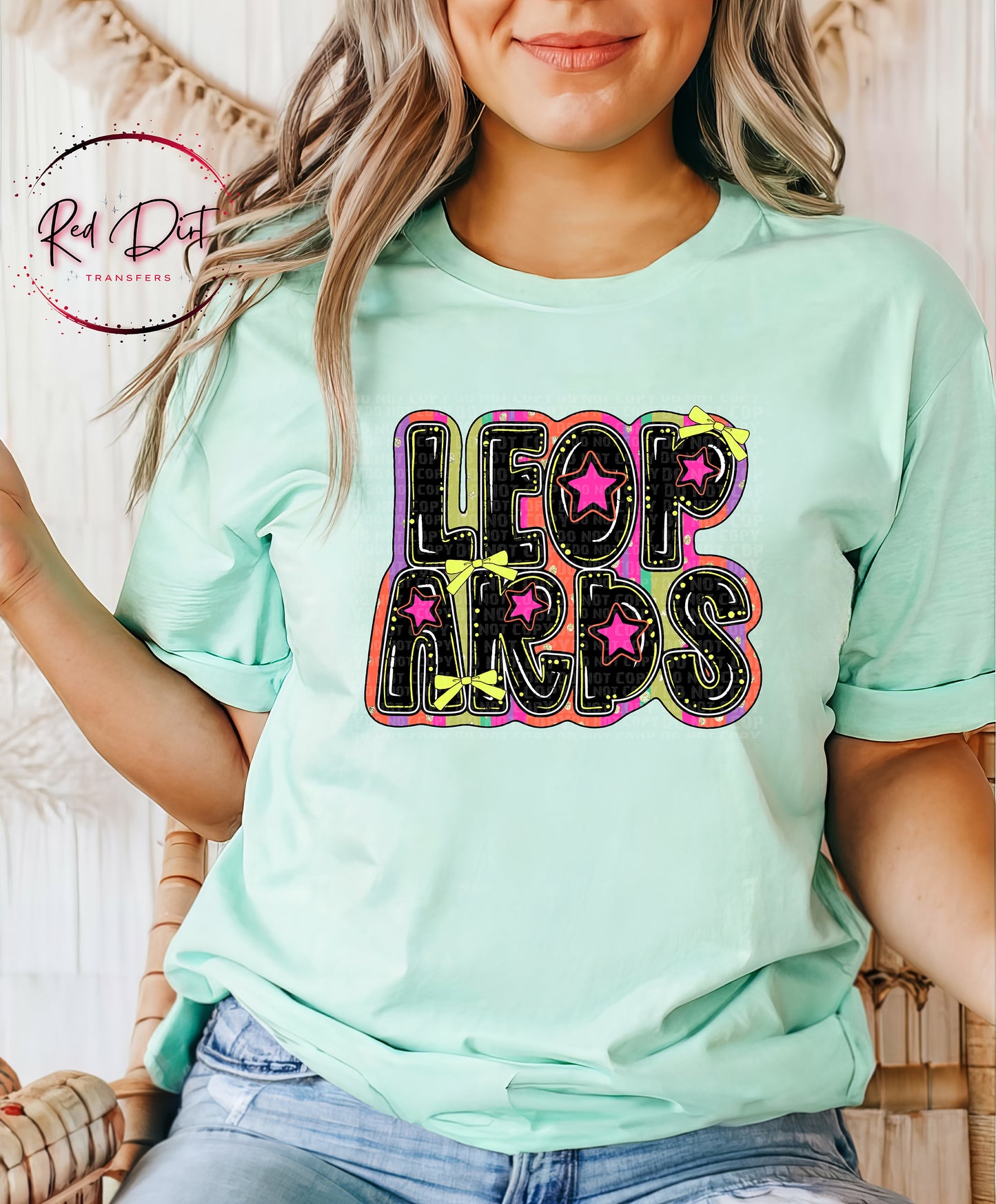 Retro Leopards Mascot T-Shirt | School Spirit Game Day Tee | Colorful School Pride Shirt