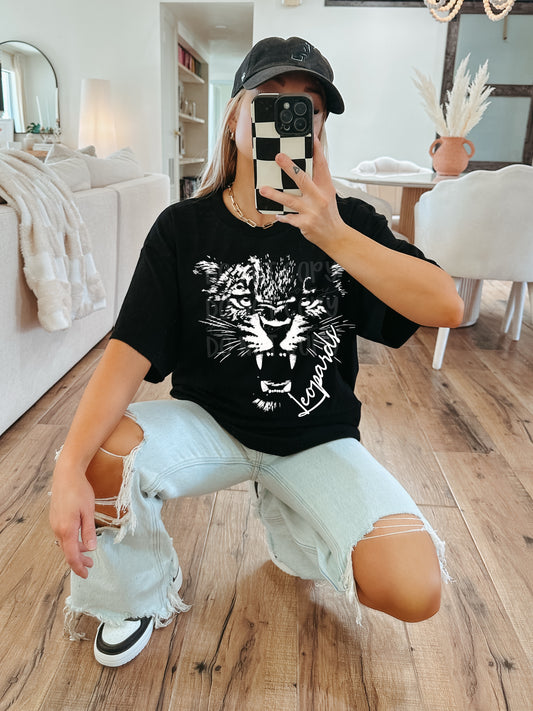 Aggressive Leopards Mascot DTF Transfer, School Spirit Mascot Transfer, Sports Team Leopards Design, Ready To Press Mascot Transfer