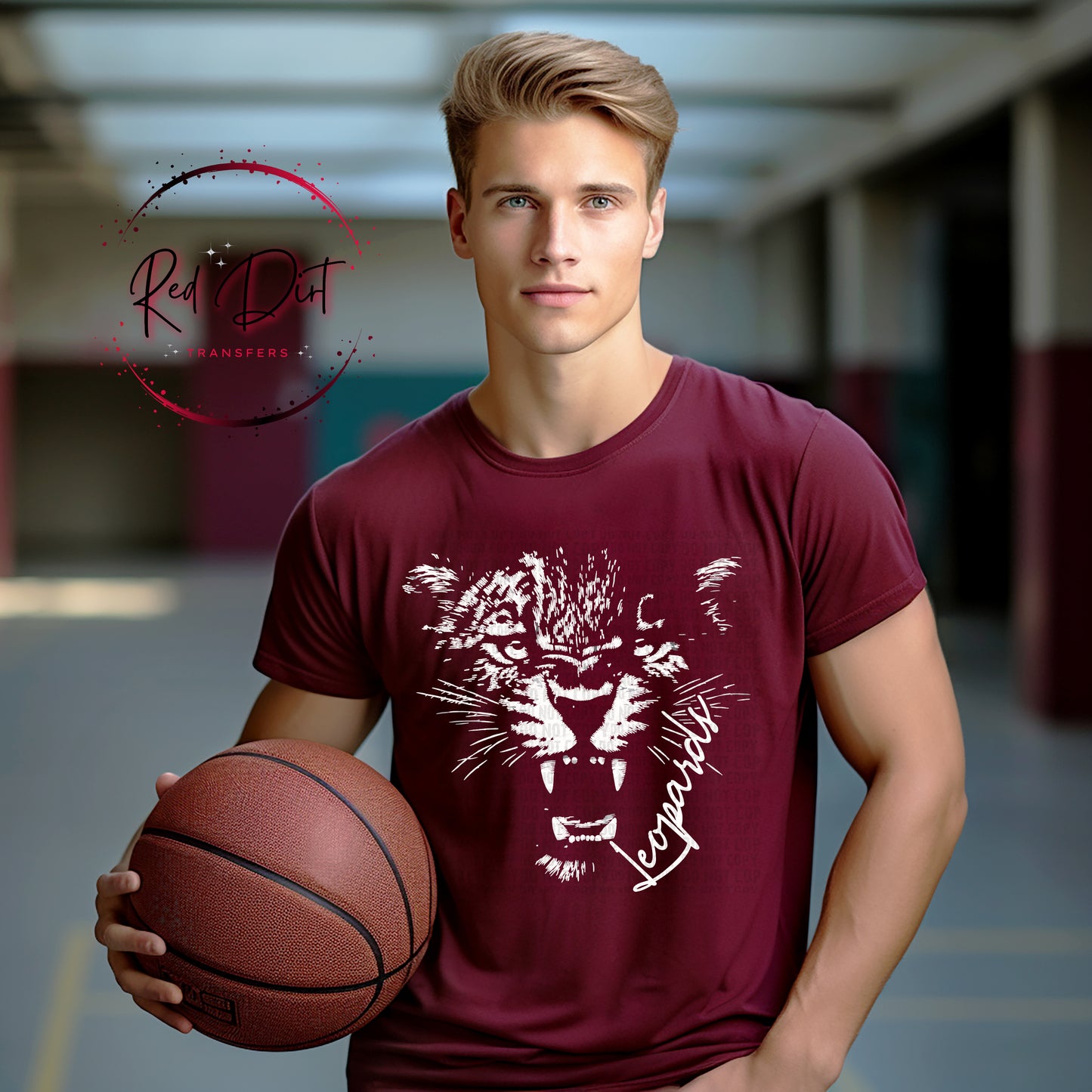 Aggressive Leopards Mascot DTF Transfer, School Spirit Mascot Transfer, Sports Team Leopards Design, Ready To Press Mascot Transfer