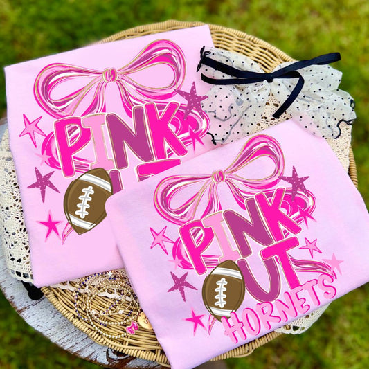 Pink Hornets DTF Transfer, Football DTF Transfer, Pink Football Shirt, Cheer Football Transfer, Game Day Shirt DIY, Sports Transfer
