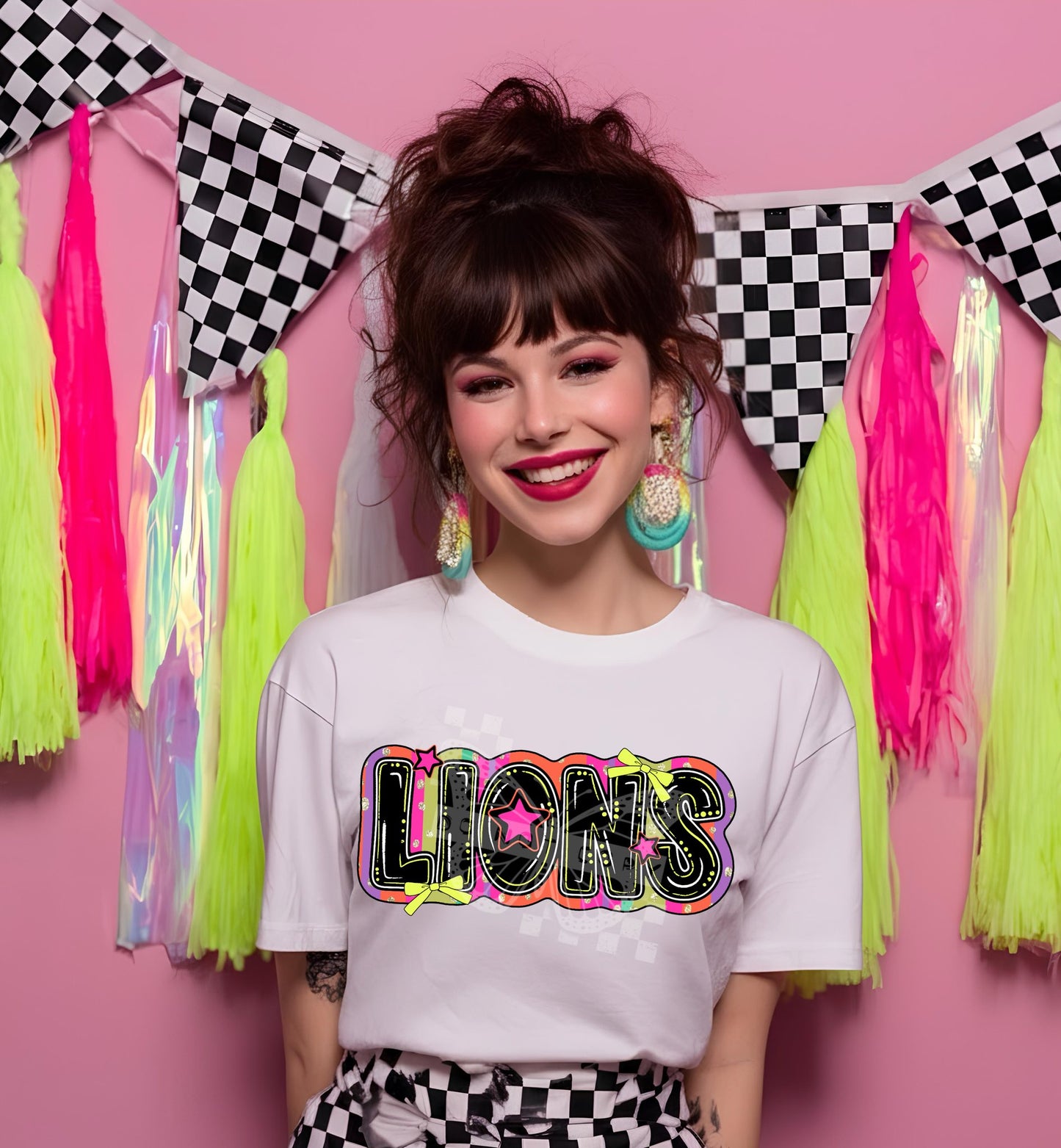 Retro Lions Mascot T-Shirt | School Spirit Game Day Tee | Colorful School Pride Shirt