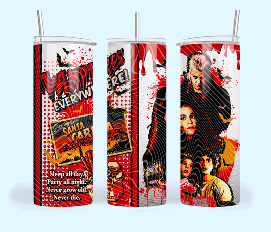 Vampires Everywhere Insulated Tumbler with Plastic Lid and Sealed Reusable Straw | Trendy Halloween Cup | Hot/Cold Tumbler