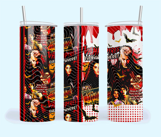 Vampires Everywhere Insulated Tumbler with Plastic Lid and Sealed Reusable Straw | Trendy Halloween Cup | Hot/Cold Tumbler