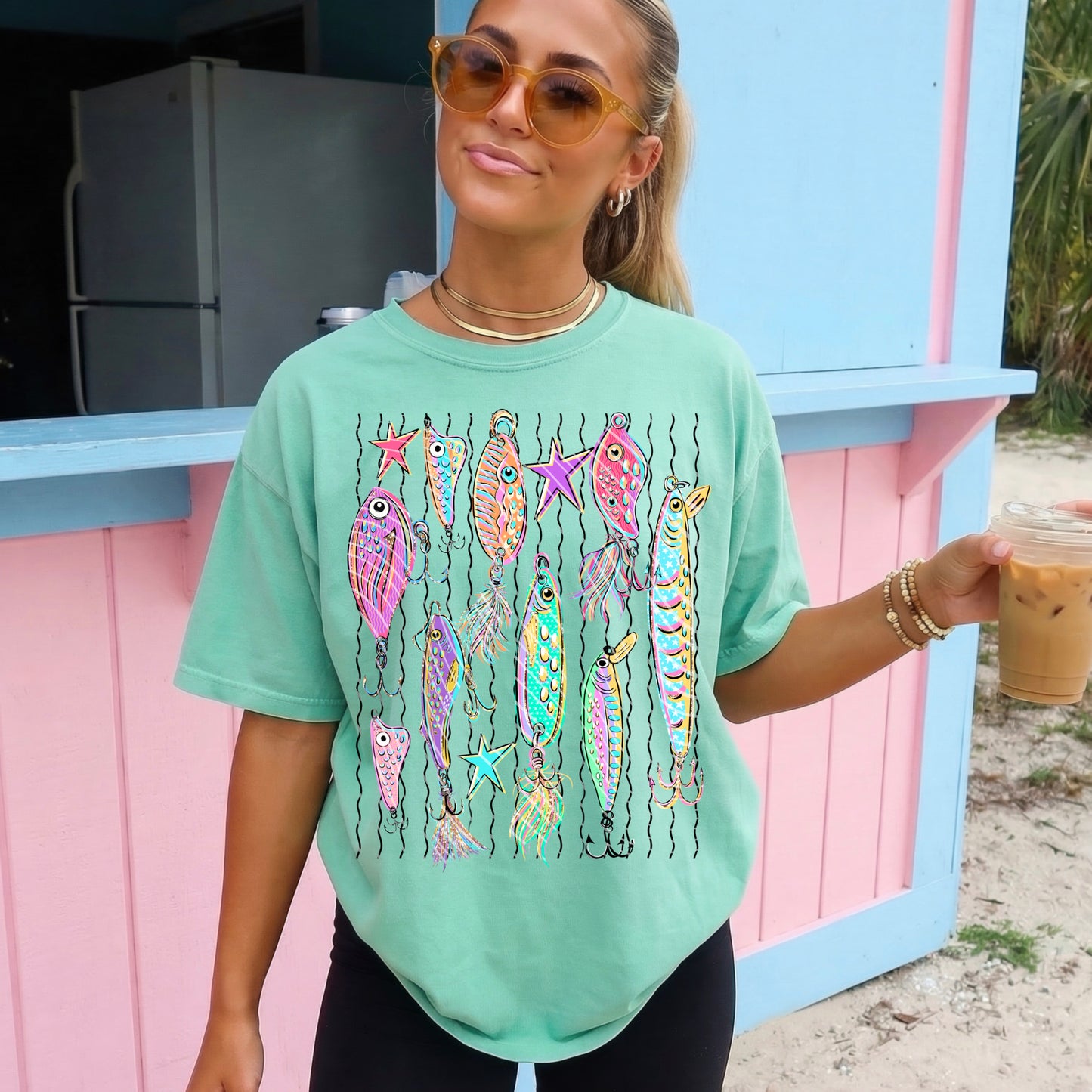 Fishing Lures DTF Transfer, Colorful Lure Print, Retro Fishing Shirt Transfer, Ready to Press Heat Transfer