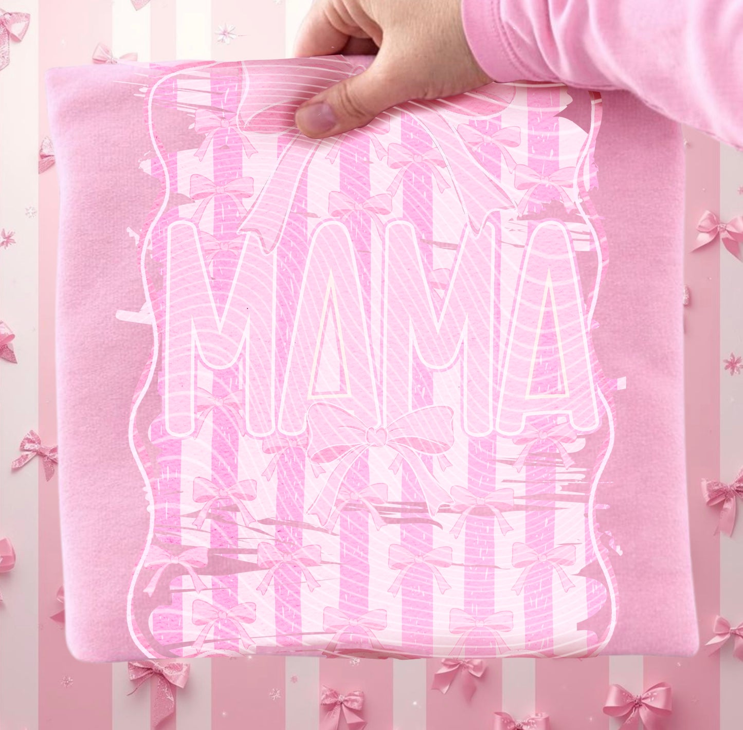 Mama Coquette DTF Transfer, Pastel Pink Bow Mama Transfer, Monochrome Mama Design, Trendy Mom Graphic, Ready to Press DTF Transfer