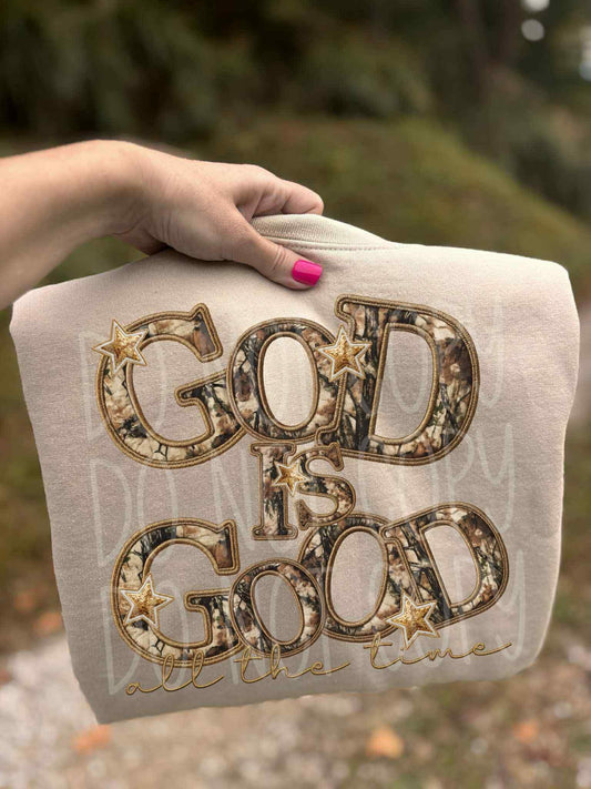 God is Good Camo DTF Transfer | Trendy Christmas DTF Transfer | High Quality Image Transfers | Ready to Press | Instant Peel