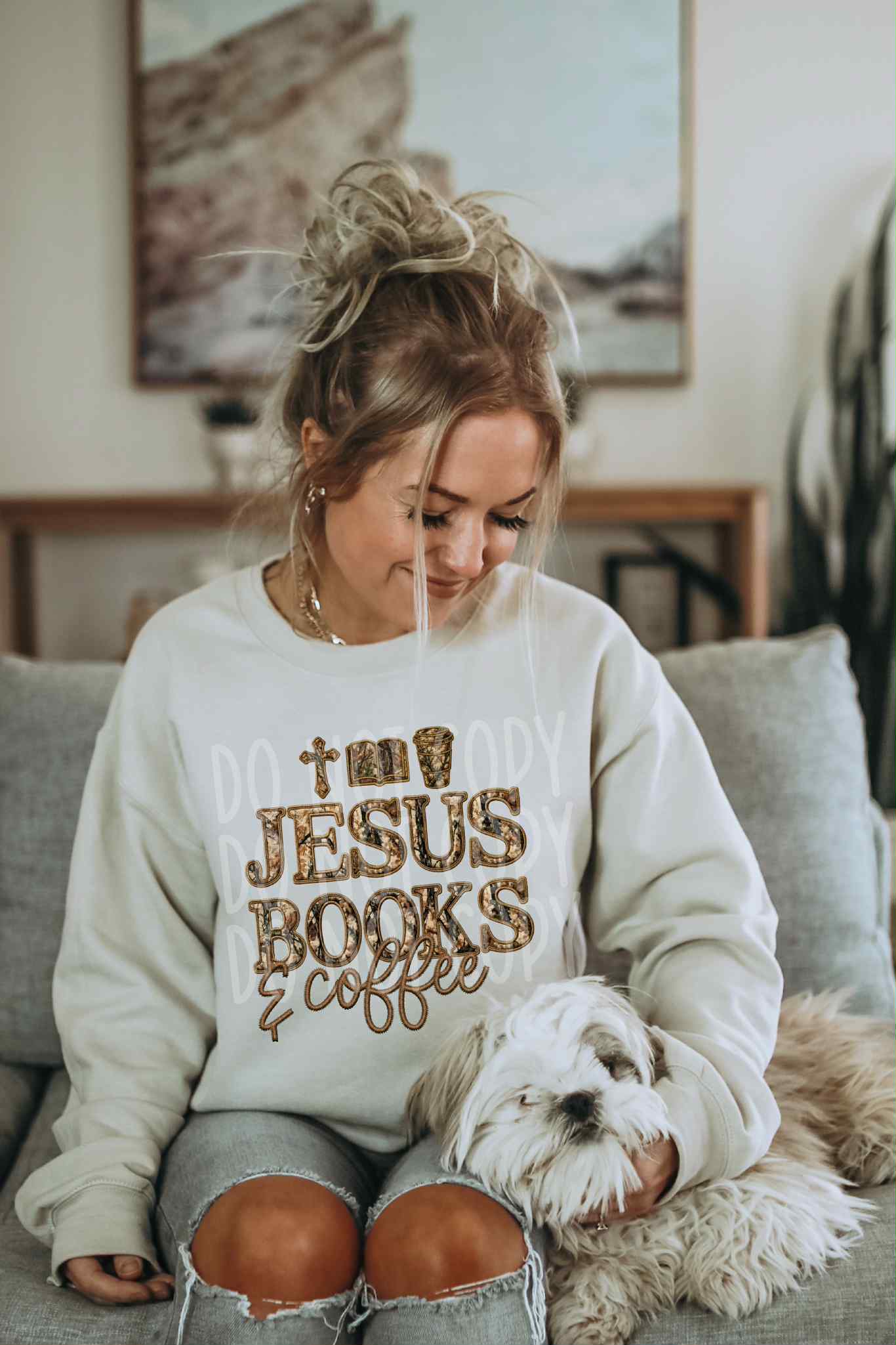 Jesus Books and Coffee DTF Transfer | Trendy Religious DTF Transfer | High Quality Image Transfers | Ready to Press | Instant Peel