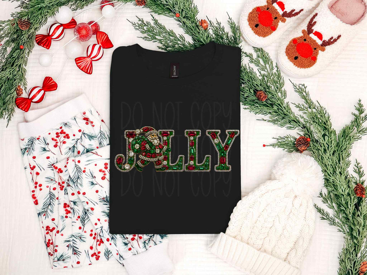 Jolly DTF Transfer | Trendy Christmas DTF Transfer | High Quality Image Transfers | Ready to Press | Instant Peel
