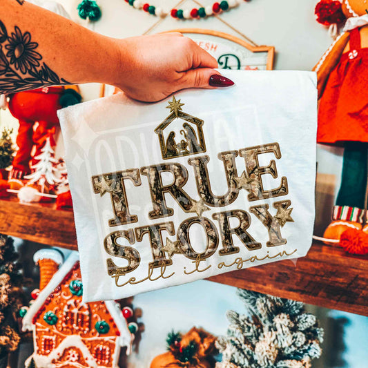 True Story DTF Transfer | Trendy Christmas DTF Transfer | High Quality Image Transfers | Ready to Press | Instant Peel